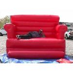 Red Durable Pvc Tarpaulin Inflatable Sofa Air Bed Furniture , Inflatable Couch Furniture for sale