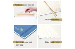 China Dotted Note Pages Student Weekly Planner Haze Blue Leatherette Paper supplier