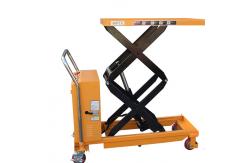 China Hand Push Scissor Trolley Semi Electric Hydraulic Small Scissor Lift Trolley supplier