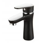 Contemporary Bathroom Wash Basin Faucet Brass half chrome half black for sale