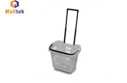 China 30L HDPP Wheeled Grocery Basket With Telescopic Handle supplier
