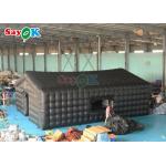 PVC Inflatable Cube Party Tent Commercial Black Disco Light Mobile Night Club Tent Built - In Screen for sale