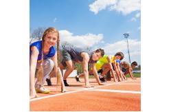 China Sandwich System Tartan Running Track With Installation Red Playground supplier