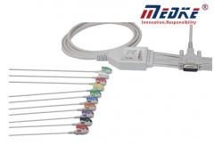 China Gold Plated Non Detachable 2.2M Schiller Cs200 Ecg Lead Wires supplier
