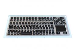 China 116 Keys IP67 Black Vandproof Stainless Steel Industrial Keyboard With Touchpad supplier