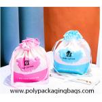 Gravure Printing Double Layer 0.08mm LDPE CPE Drawstring Gift Bag for sale