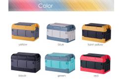 China 35L 60L 70L Collapsible Plastic Storage Boxes With Lids White Blue supplier