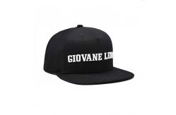 China Customized Logo Unisex Black Flat Hats With Adjustable Structured Crown supplier