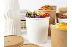 China ISO9001 Thicken Paper Beverage Biodegradable Soup Cups 400ml With Lid supplier