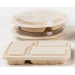 Takeaway Biodegradable Disposable Dinnerware / Sugarcane Pulp Containers for sale