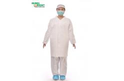 China Latex Free Tyvek Disposable Lab Coats With Korean Collar supplier