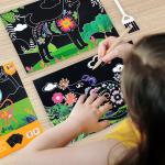 Magic Animals Scene Draw Paper Arts Crafts Painting Black Coated for sale