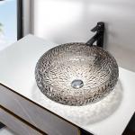 Chromed Decorative Bathroom Sink Bowls Ball Shape Round Silver Glass Vessel Sink for sale