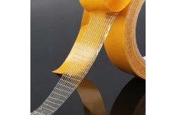 China Yellow Hot Melt Cross Weave Tape Self Adhesive Fiberglass Mesh Tape 48mm supplier