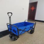 Multipurpose Blue Folding Wagon Fold Up Beach Wagon Customize Logo for sale