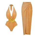Nylon Padded Bikini Three Piece Swimsuit Set Beach Summer Style for sale