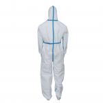 Disposable Use Protective Blue Tape Hooded Coverall With Elastic Wrist / Ankle / Waist