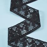 Black Cotton Embroidery Wedding Bridal Lace Fabric 5cm Width