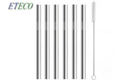 China Unbreakable Short Metal Drinking Straws For Freeze Juice Puddings Fruit Jellies supplier