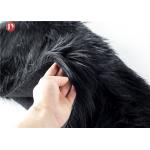silk black acrylic plush knitted fake fur fabric for garments for sale