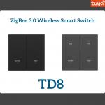 Plastic Cover Wireless Wall Switch 2 / 3 / 4 / 6 Push Button Tuya Zigbee 3.0 for sale
