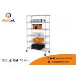 Kitchen Wire Rack Shelving 4 Layers Black Powder Coated Chrome Wire Shelving for sale