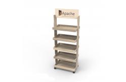 China Flexible Point Of Sales Displays Stores Wooden Wine Display Rack With Wheels supplier
