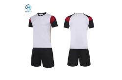 China Custom Team Jersey Dynamic Soccer Kits with Bold Stripes and Moisture-Wicking Design supplier