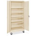 Double Door Unassembled Metal Adjustable Shelf Cabinet With Wheels