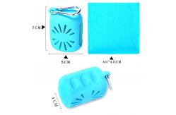 China Antibacterial Microfiber Quick Dry Towel with Silicone Cap supplier