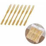biodegradable Double Prong Mini Bamboo Appetizer Forks 3.5 Inch for sale