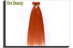 China Orange Virgin Human Hair Extensions 12 Inch Double Stitch Weft Single Drawn supplier