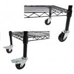 ESD Metal Commercial Heavy Duty Black Movable Wire Utility Cart With One Piece Handle for sale