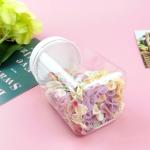 Sticker Label PET 12 Oz Square Plastic Bottles With Lid Tamper Proof