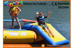 China Great Fun Inflatable Floating Water Toys Jumping Pad , 15 Foot Water Trampoline supplier