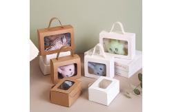 China Recycled Paper Window Gift Box with Handle for Party Favors supplier