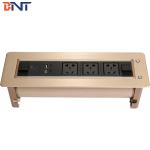 BNT auto electrical multiple plugs sockets flipping electric socket with USB for conference room table for sale
