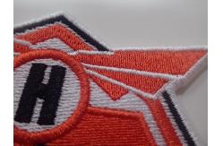 China Semicircle Shape Custom Embroidered Patches Laser Cut Basis Finishing supplier
