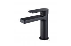 China Brass Modern Single Hole Single Handle Basin Mixer in Matte Black supplier
