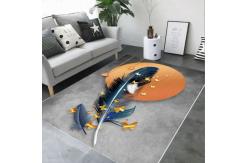 China 160*250cm Rectangle Living Room Floor Carpets By 3D Printed Feather Pattern supplier