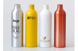 China Empty Silver Aluminum Cosmetic Bottle With Lotion Pump 500ml Recycled supplier