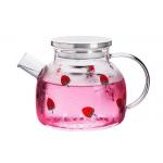 Capacity 1000ml 1600ml Borosilicate Heat Resistant Glass Teapot for sale