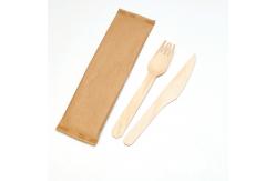 China Biodegradable 160cm Wood Spoon Tableware 25PCS WoodenFork Disposable Cutlery supplier