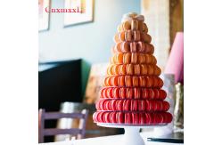 China Classic Plastic 10 Tier Macaron Tower Pyramid Macaron Stand Case supplier