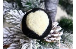 China Customized Mini Felt Balls , Circle Heart Pattern Coloured Felt Balls supplier