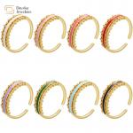 Zircon Stackable 18k Gold Plated Jewelry Enamel Diamond RingsFor Women for sale