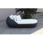 Outdoor Patio Wicker Rattan Sun Lounger , Black Beach Lounge Chair for sale