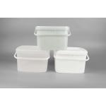 5L Food Grade White Square Bucket Polypropylene Bucket With Lid for sale