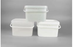 China 5L Food Grade White Square Bucket Polypropylene Bucket With Lid supplier