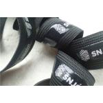 Fashion Polyester Soft Elastic Band , Black Elastic Tape With Screen Printing Logo